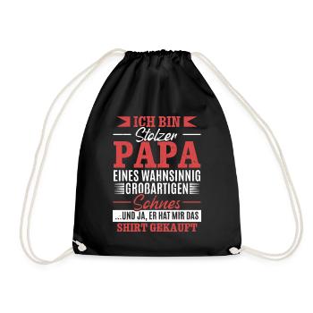 Proud Dad T-Shirt Gift from Son - Drawstring Bag - black - Front