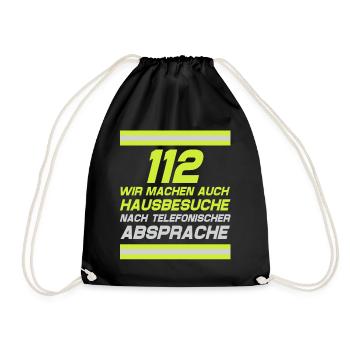 Tshirt pompier pompier pompier 112 - Sac de sport léger - noir - Devant