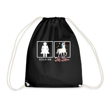 Funny Mom Comparison Unicorn Mom Design - Drawstring Bag - black - Front