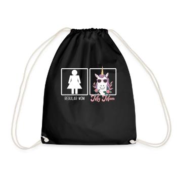 Lustiger Mutter Vergleich Einhorn Mama Design - Turnbeutel - Schwarz - Vorne