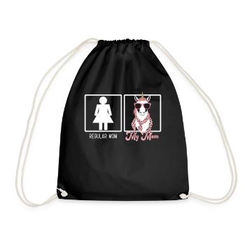 Funny Mom Comparison Unicorn Mom Style - Drawstring Bag - black - Front