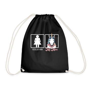 Funny Mom Comparison Unicorn Mom Design - Drawstring Bag - black - Front