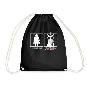 Lustiger Mutter Vergleich Einhorn Mama Design - Turnbeutel - Schwarz - Vorne
