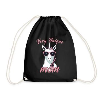 Conception de maman Licorne très Unique - Sac de sport léger - noir - Devant