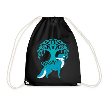 renard, renards, nature, conte de fées, forêt, nature, arbre - Sac de sport léger - noir - Devant