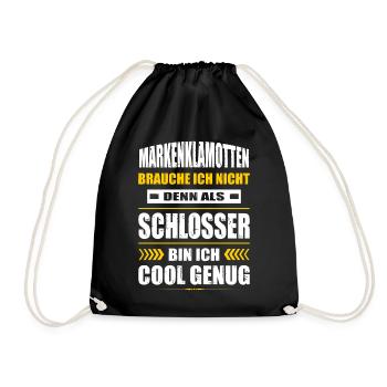 Markenklamotten Brauche Ich Nicht Schlosser - Turnbeutel - Schwarz - Vorne