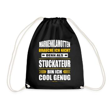 Markenklamotten Brauche Ich Nicht Stuckateur - Turnbeutel - Schwarz - Vorne