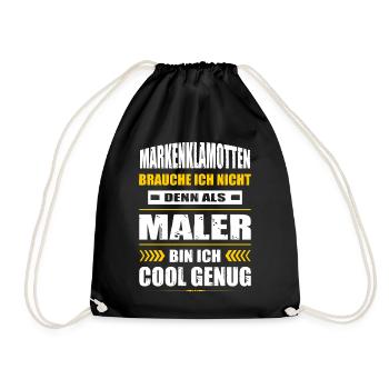 Markenklamotten Brauche Ich Nicht Maler Geselle - Turnbeutel - Schwarz - Vorne