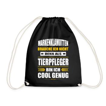 Markenklamotten Brauche Ich Nicht Tierpfleger - Turnbeutel - Schwarz - Vorne