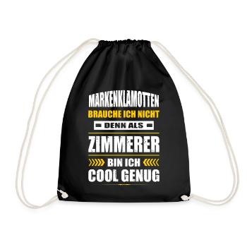 Markenklamotten Brauche Ich Nicht Zimmerer - Turnbeutel - Schwarz - Vorne