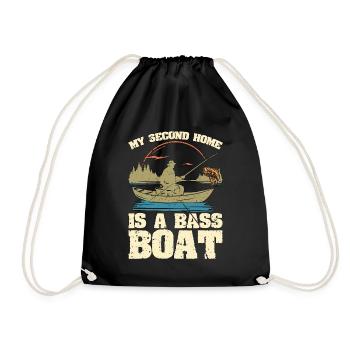 Pêche à l’achigan Ma deuxième maison est un pêcheur en bateau - Sac de sport léger - noir - Devant