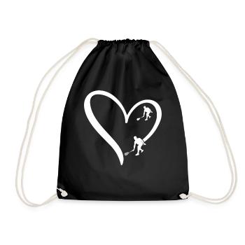 Squash Heart Squash player silhouette Squash - Turnbeutel - Schwarz - Vorne