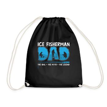 Ice Fisherman Dad The Idol The Myth Ice Angler - Drawstring Bag - black - Front