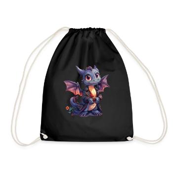 Dragon Vampire Halloween Cute Anime Kids - Drawstring Bag - black - Front