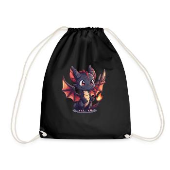 Dragon Devil Halloween Cute Anime Kids - Drawstring Bag - black - Front