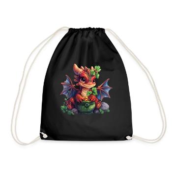 Dragon St. Patrick's Day Irish Kids - Drawstring Bag - black - Front