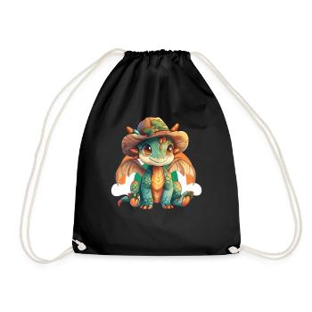 Dragon St. Patrick's Day Irish Rainbow - Drawstring Bag - black - Front