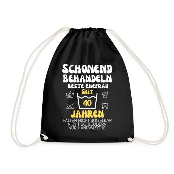 Gentle treatment for 40 years - Drawstring Bag - black - Front