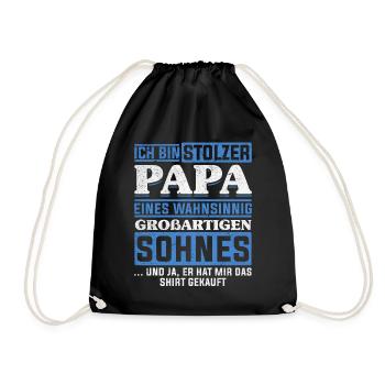 Proud Dad T-Shirt Gift from Son - Drawstring Bag - black - Front