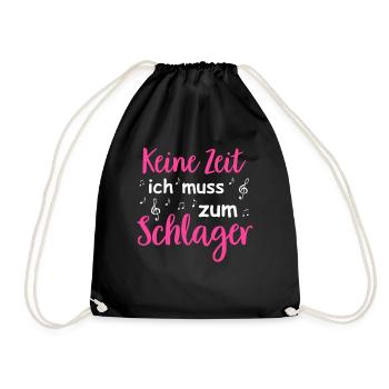 Schlager Tshirt Women's Schlager Party Costume Party - Drawstring Bag - black - Front