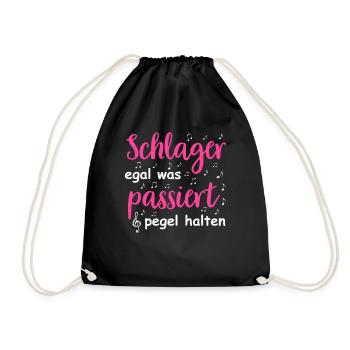 Schlager Tshirt Women's Schlager Party Costume Party - Drawstring Bag - black - Front