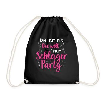 Schlager Tshirt Women's Schlager Party Costume Party - Drawstring Bag - black - Front