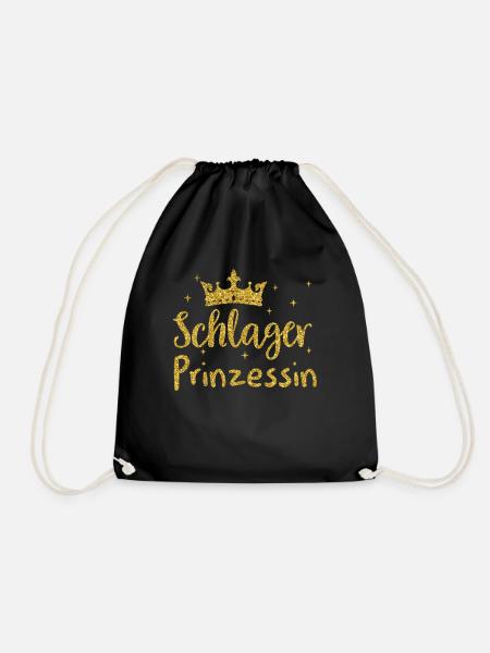 Schlager Tshirt Damen Schlagerparty Kostüm Party - Turnbeutel - Schwarz