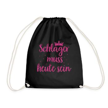 Schlager Tshirt Women's Schlager Party Costume Party - Drawstring Bag - black - Front