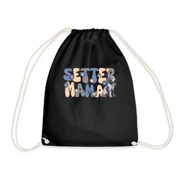 English Blue Setter Groovy Setter Mama - Drawstring Bag - black - Front