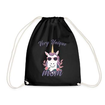 Conception de maman Licorne très Unique - Sac de sport léger - noir - Devant