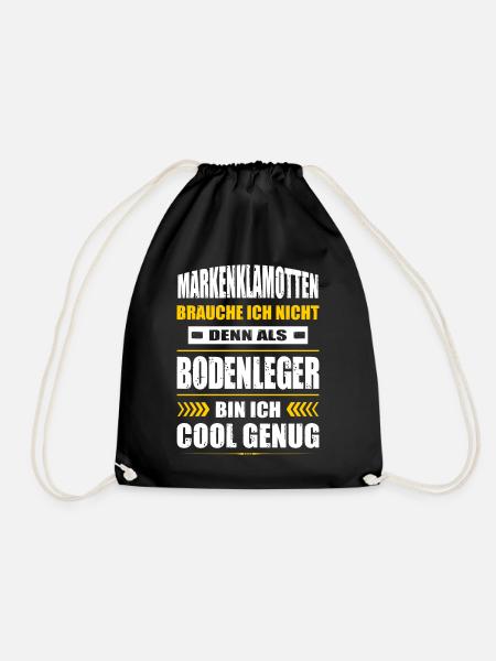 Markenklamotten Brauche Ich Nicht Bodenleger - Turnbeutel - Schwarz