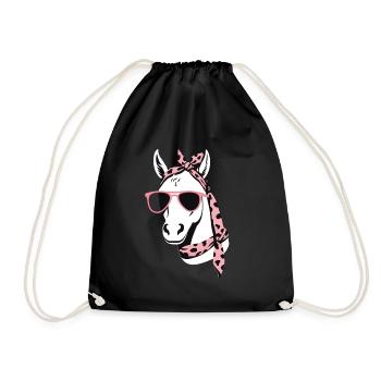Maman Cheval Cheval Amant Mère Cheval Fille - Sac de sport léger - noir - Devant