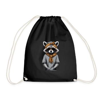 Maman raton laveur amant raton laveur fête des mères - Sac de sport léger - noir - Devant