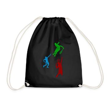 Squash player silhouettes Squash silhouettes Squas - Turnbeutel - Schwarz - Vorne