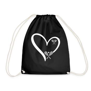Squash Heart Squash Rackets Squash Player - Turnbeutel - Schwarz - Vorne