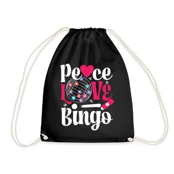 Bingo Player Girl Peace Love Bingo - Drawstring Bag - black - Front