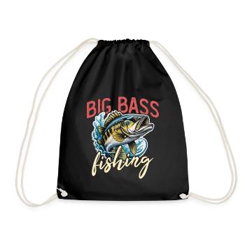 Big Bass Fishing Tournoi Amoureux Bass Pêcheur - Sac de sport léger - noir - Devant