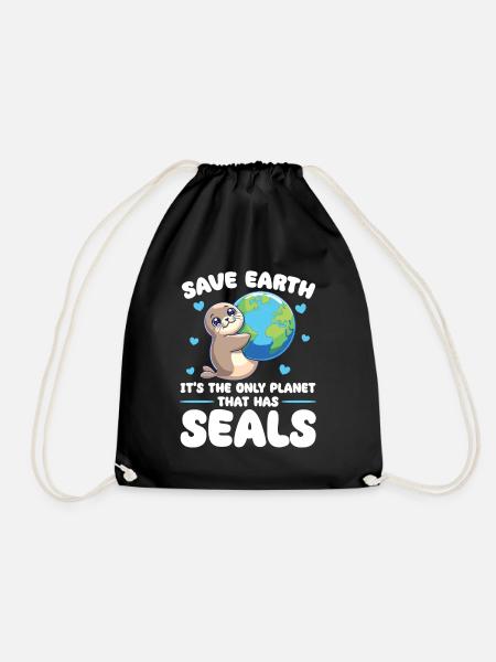 Ist der einzige Planet mit Robben Earth Day - Turnbeutel - Schwarz