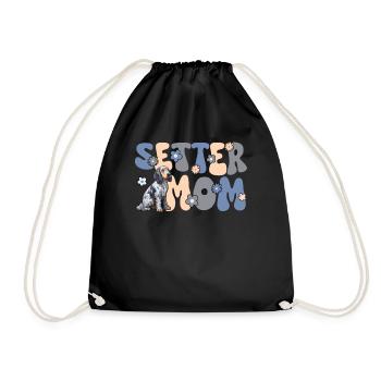 English Blue Setter Groovy Setter Mama - Drawstring Bag - black - Front