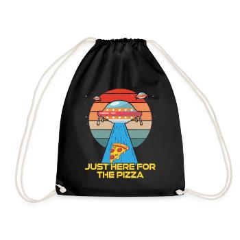 Just here for the Pizza - Turnbeutel - Schwarz - Vorne