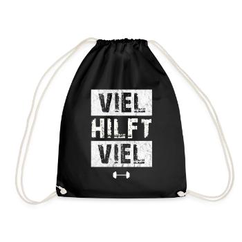 Gym Tshirt Funny Fitness Workout Gym - Drawstring Bag - black - Front