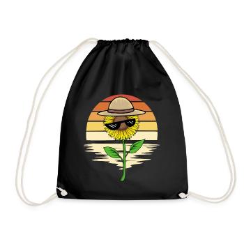 Sunflower Sunglasses Glasses Gardener Flower - Drawstring Bag - black - Front