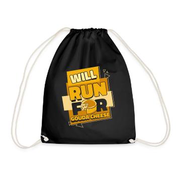 Courir pour le fromage Gouda Queso Cheesemonger - Sac de sport léger - noir - Devant