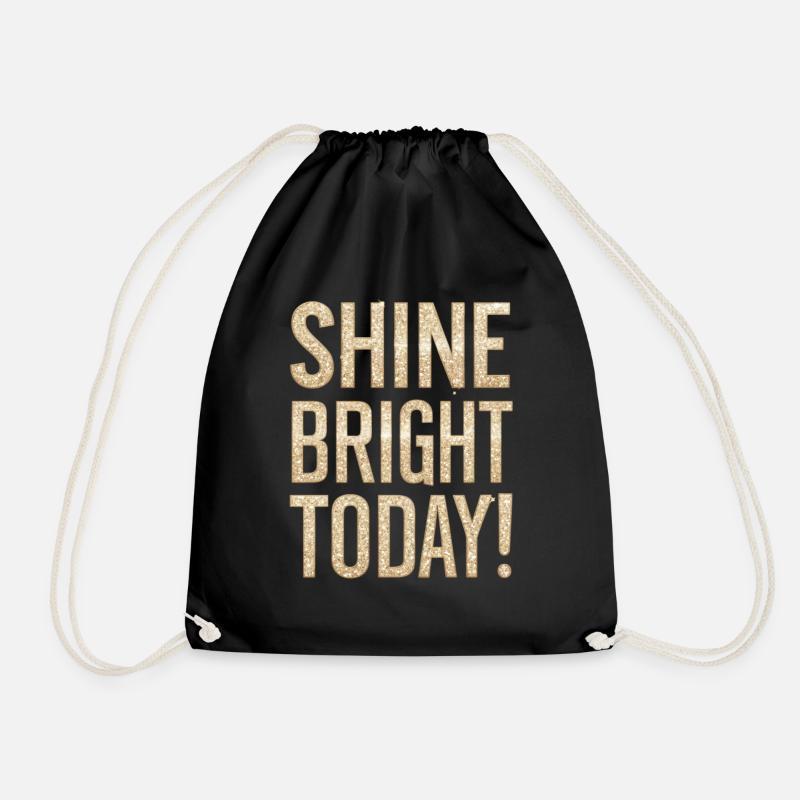 Shine Bright Today Glitzer Effekt - Turnbeutel - Schwarz
