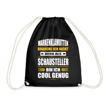 Markenklamotten Brauche Ich Nicht Schausteller - Turnbeutel - Schwarz - Vorne