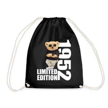 Limited Edition 1952 Bär Bären Geburtstag 1952 - Turnbeutel - Schwarz - Vorne