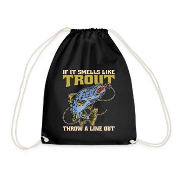 Trout Fishing If It Smells Like Trout Sportfishing - Turnbeutel - Schwarz - Vorne