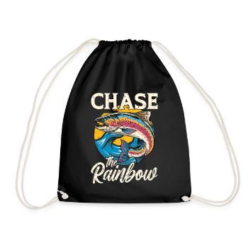 Trout Fishing Chase The Rainbow Fishing Tournament - Drawstring Bag - black - Front