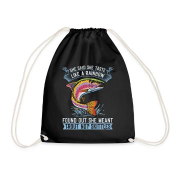 Pêche à la truite Elle a dit qu’elle avait le goût de la pêche à la mouche - Sac de sport léger - noir - Devant