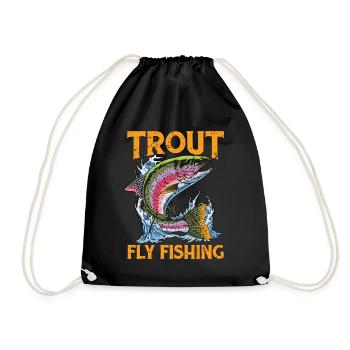 La pêche à la mouche à la truite aime la pêche sportive - Sac de sport léger - noir - Devant